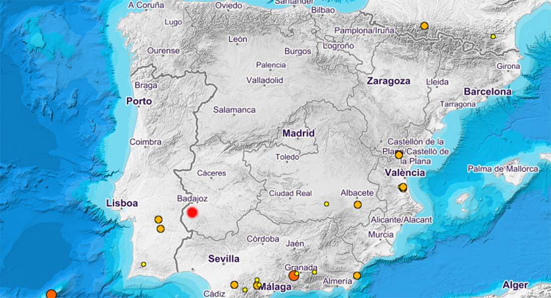 Registrado un microseísmo en la provincia de Badajoz