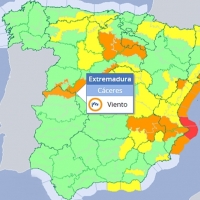 Alerta naranja por vientos de 100 km/h en el norte extremeño