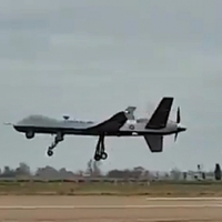 El dron Predator B levanta el vuelo en la Base Aérea de Talavera la Real