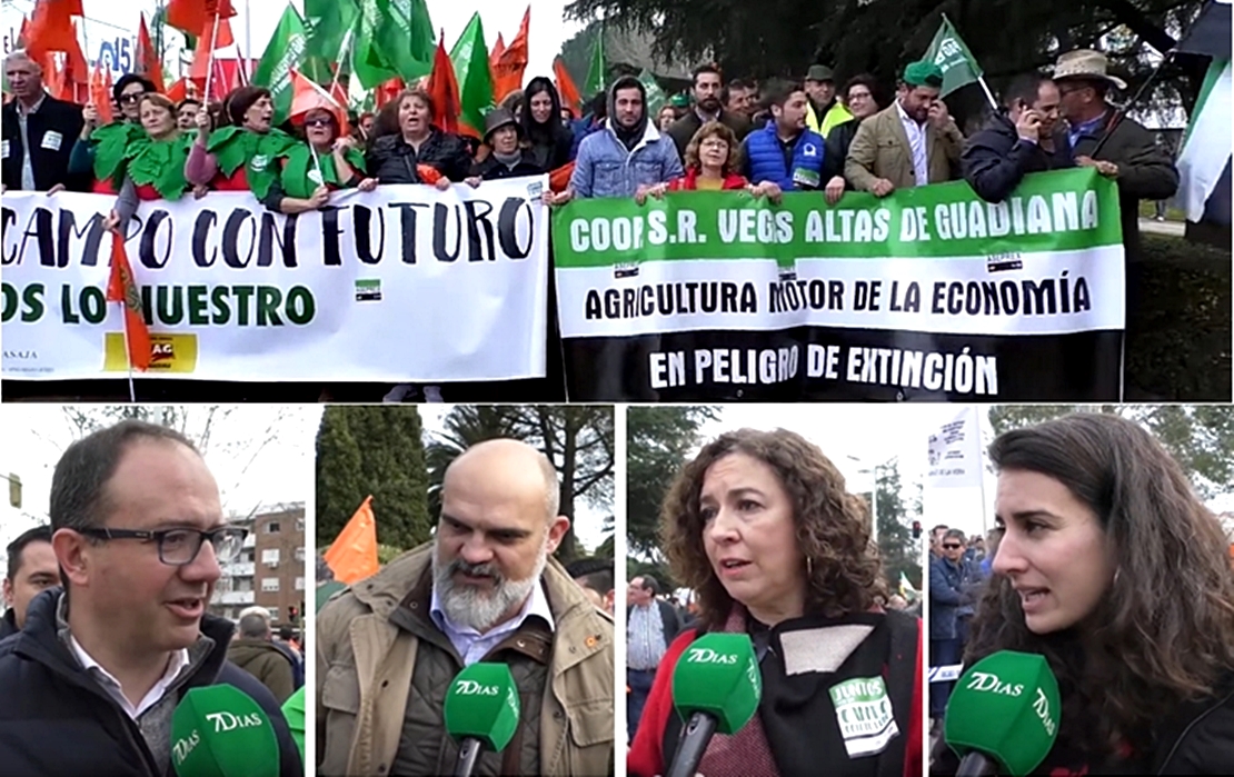 La oposición acompaña a los agricultores en Don Benito