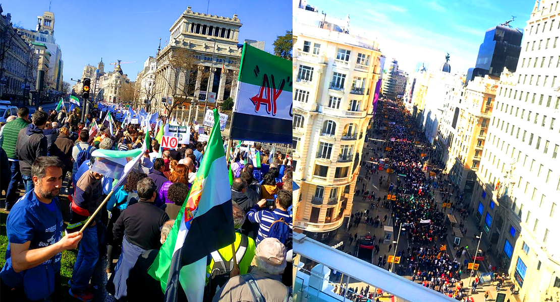 Gran representación extremeña en la manifestación de interinos en Madrid