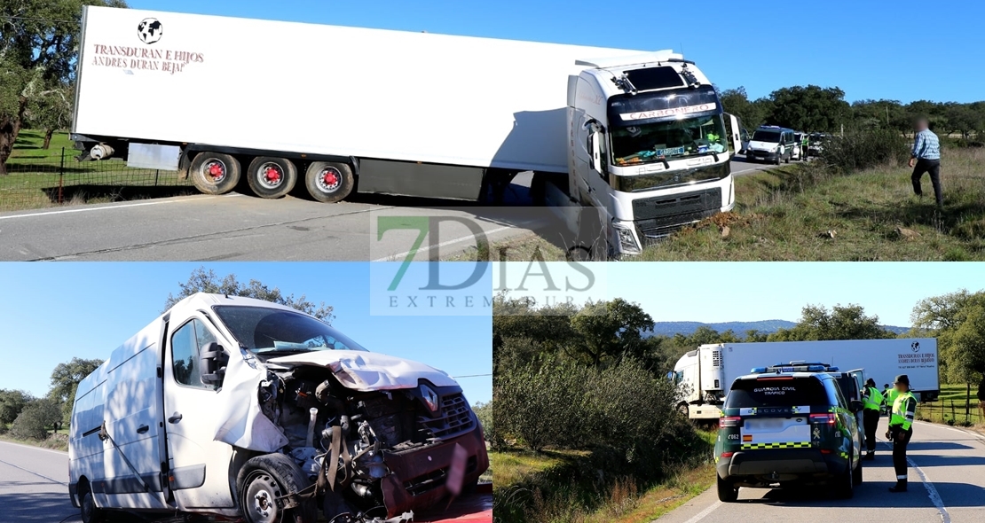 Herida una persona en una colisión camión / furgoneta en la EX-301