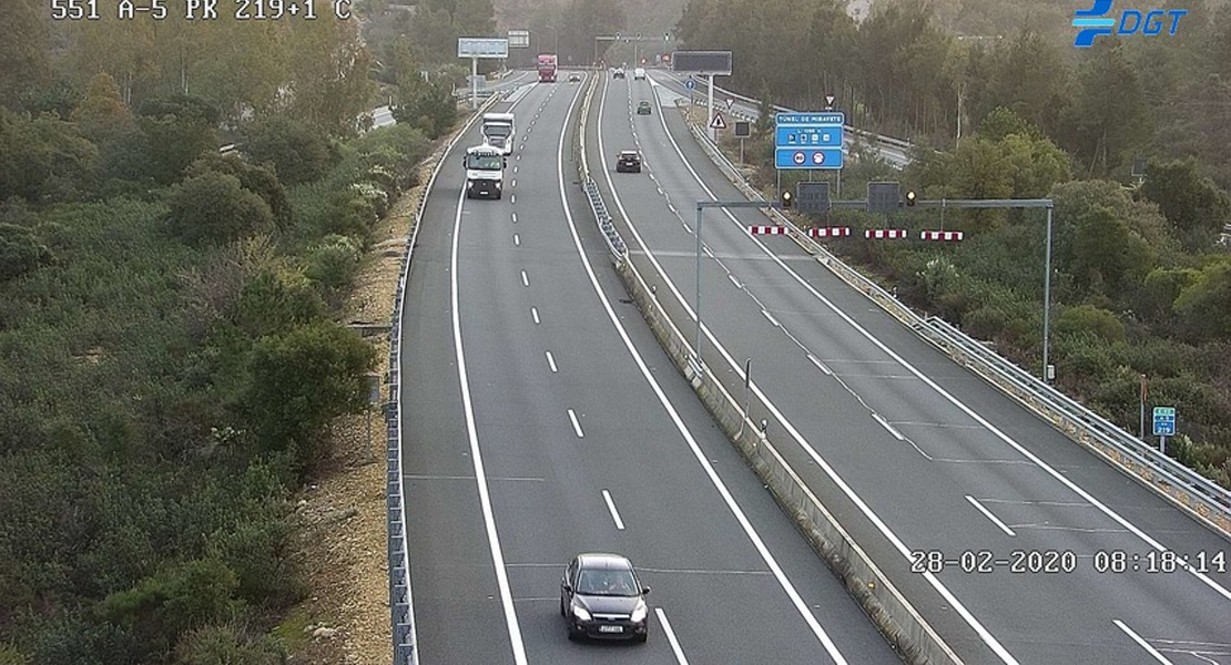 Alerta en un tramo de la autovía A-5 a su paso por Extremadura