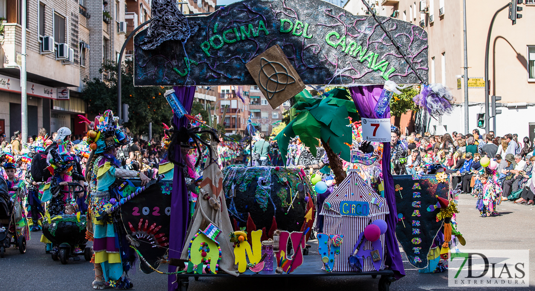 Espectaculares estandartes en el Gran Desfile de Comparsas del Carnaval de Badajoz