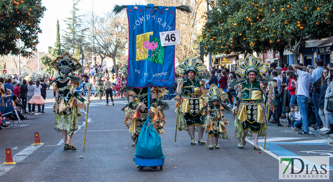 Espectaculares estandartes en el Gran Desfile de Comparsas del Carnaval de Badajoz