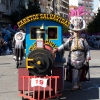 Espectaculares estandartes en el Gran Desfile de Comparsas del Carnaval de Badajoz