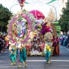 Espectaculares estandartes en el Gran Desfile de Comparsas del Carnaval de Badajoz