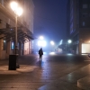 Badajoz amanece cubierta con un manto de niebla