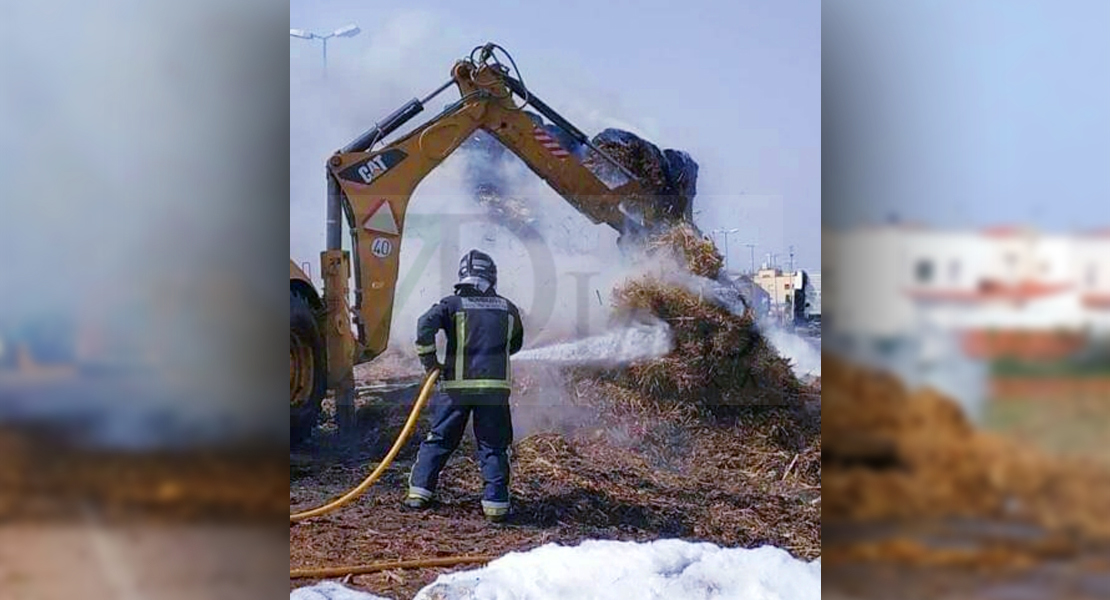 Sale ardiendo en Guareña un tráiler que transportaba alpacas