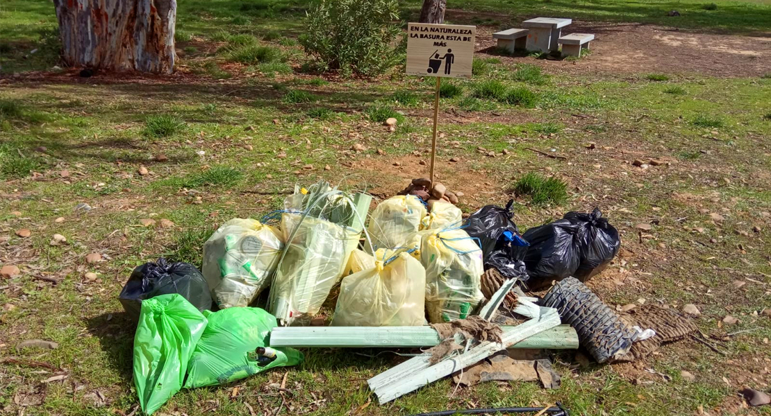 Alumnos de Mérida se preocupan por el medio ambiente con una recogida de basura