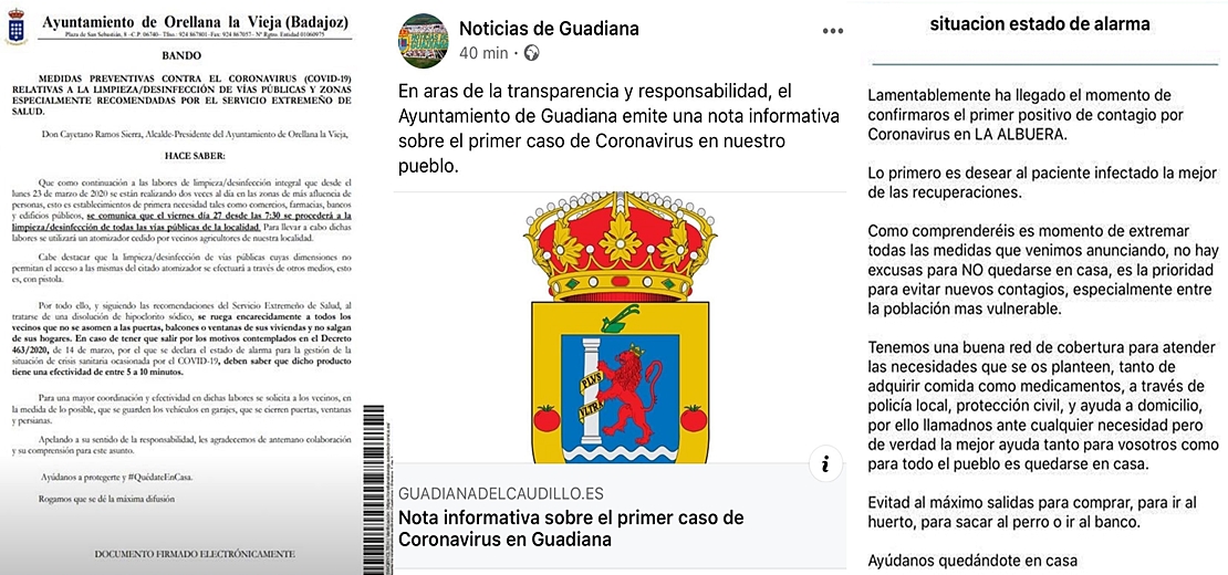 PUEBLOS EXTREMEÑOS: Avalancha de comunicados reportando nuevos contagios