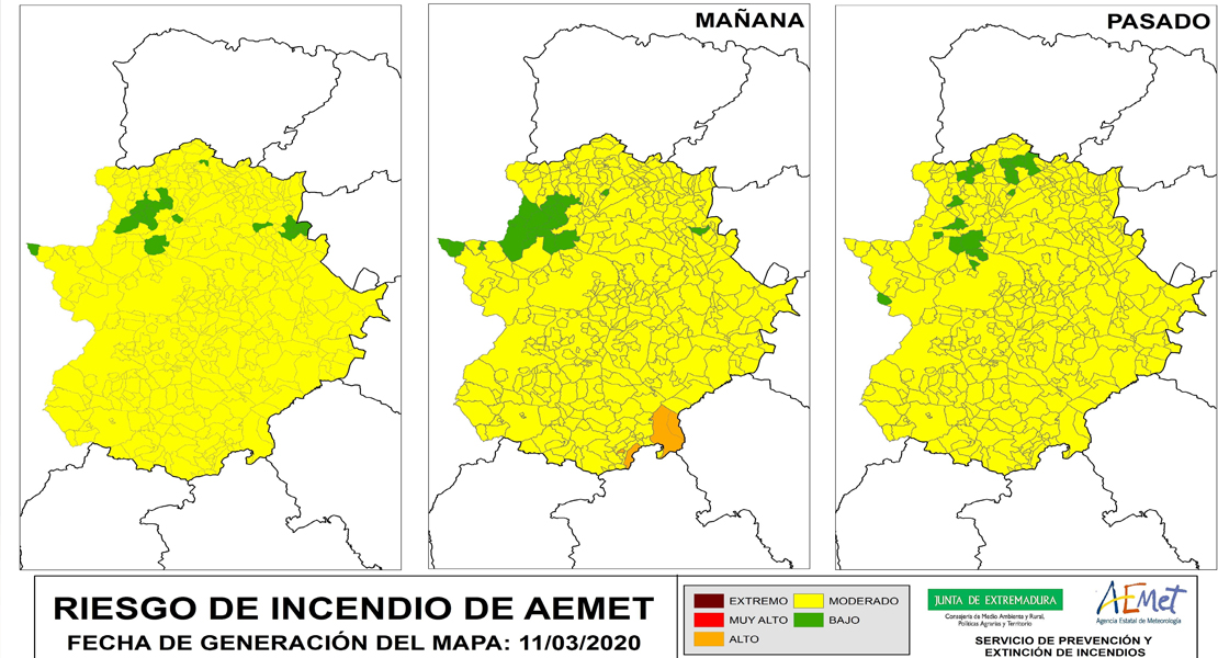 Sube el riesgo de incendio en Extremadura