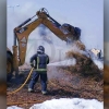 Sale ardiendo en Guareña un tráiler que transportaba alpacas