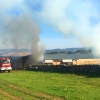 Imágenes del incendio en una nave de alpacas de Burguillos del Cerro (BA)