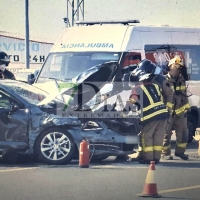 Colisión tráiler / coche en el polígono El Nevero de Badajoz