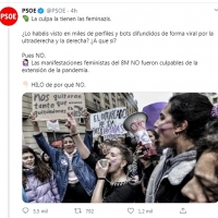 PSOE: “El 8M no fue culpable de la extensión de la pandemia”