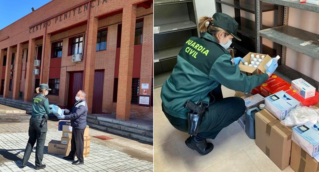 La Guardia Civil entrega material sanitario al Centro Penitenciario de Badajoz