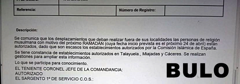 La comunidad musulmana no tiene permitido el desplazamiento por el Ramadán