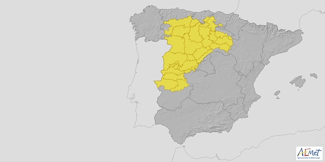 Aviso amarillo por lluvias y tormentas fuertes en toda la provincia de Cáceres