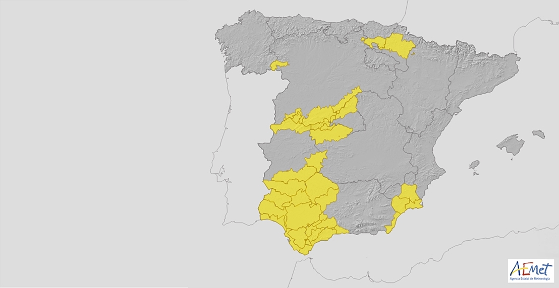 El 112 activa la alerta amarilla por lluvias en varias zonas de la región
