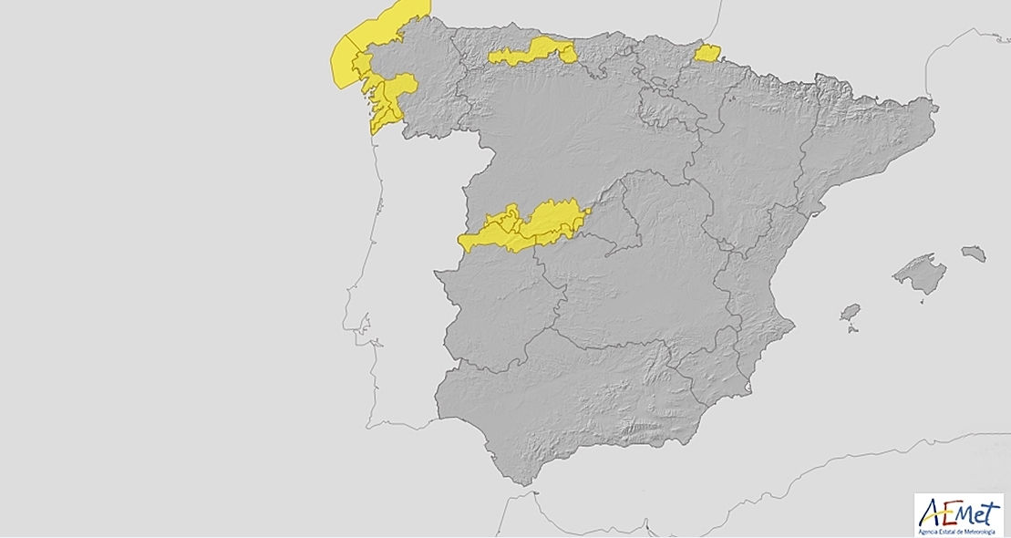 El norte extremeño en aviso amarillo por fuertes lluvias