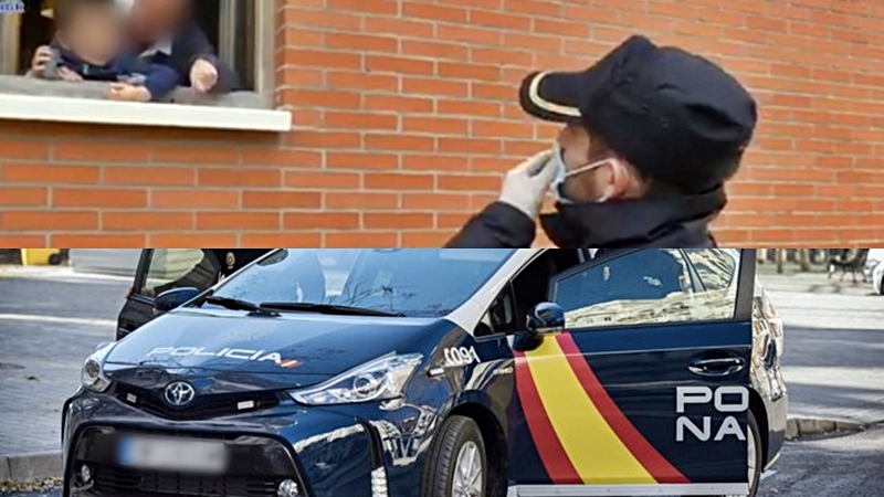 No prohíben a la policía animar y alegrar a los niños en los balcones