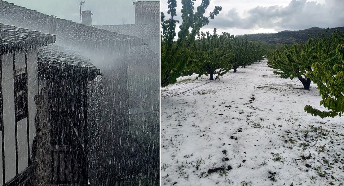 Las tormentas y el granizo se ceban con el Valle del Jerte