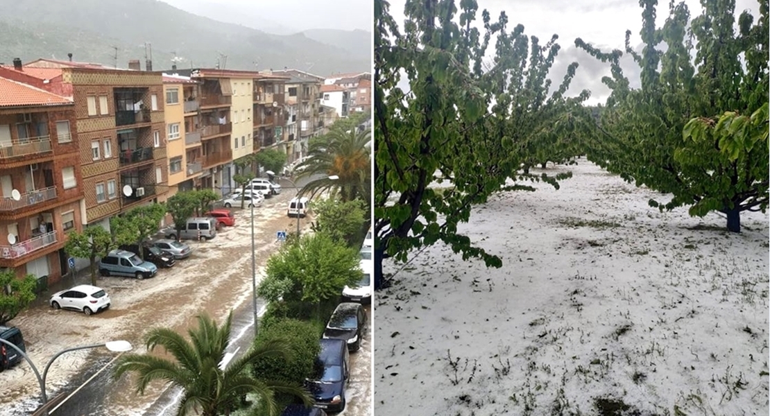 Las tormentas y el granizo se ceban con el Valle del Jerte