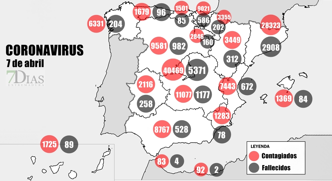 El mapa del Coronavirus a 7 de abril