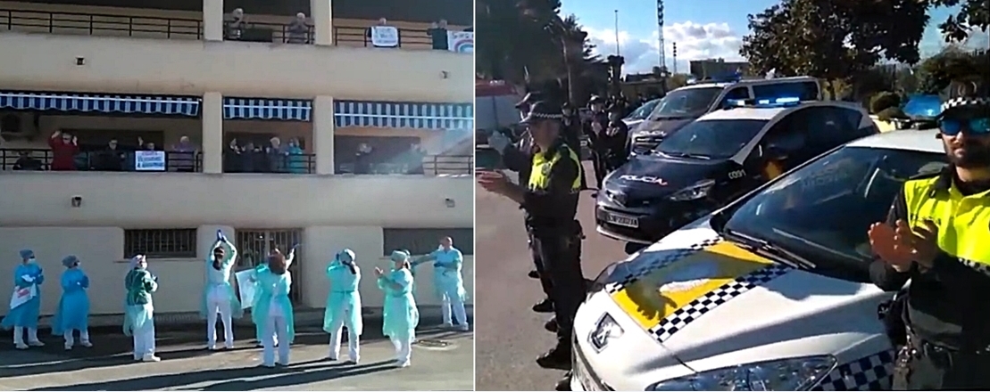 Sentido aplauso a una residencia de ancianos en Badajoz
