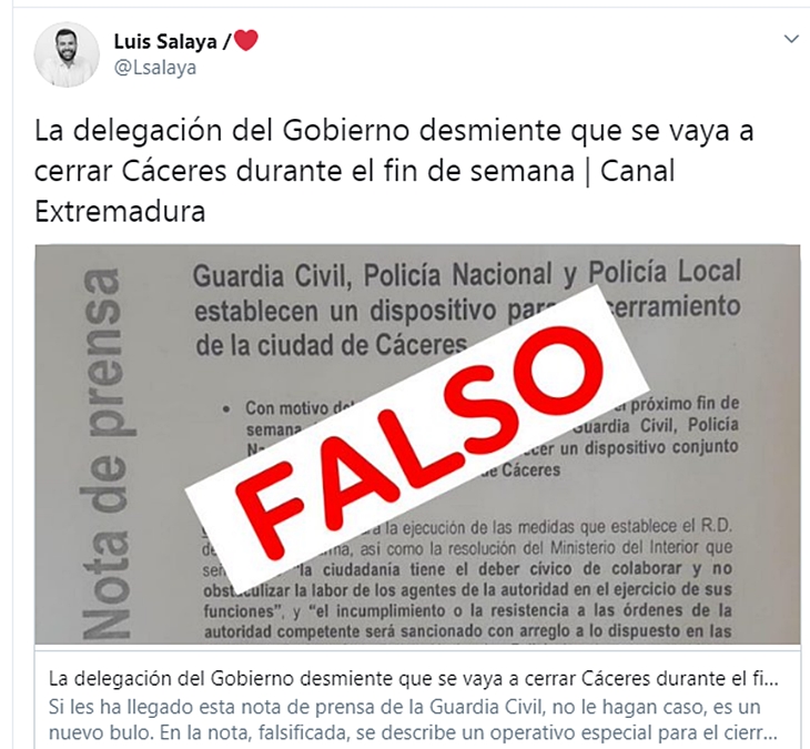 La Guardia Civil niega que Cáceres capital vaya a cerrarse a cal y canto