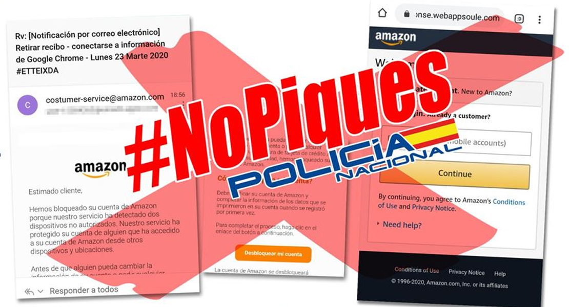 Si te llega este email, no pinches en el enlace