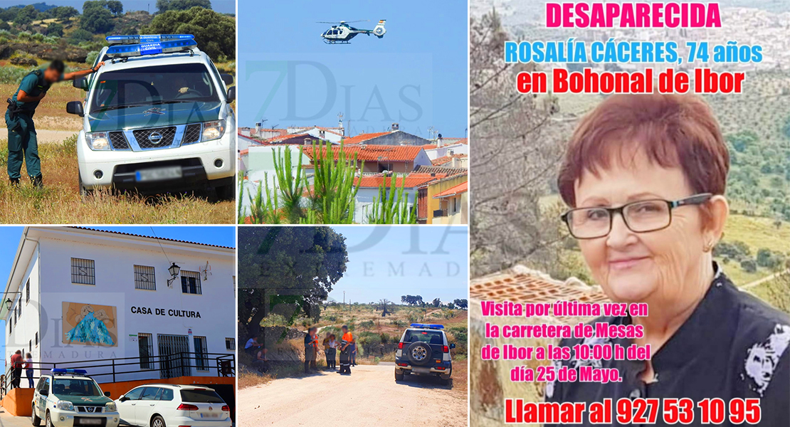 Imagénes de la búsqueda de una vecina desaparecida en Bohonal de Ibor (Cáceres)