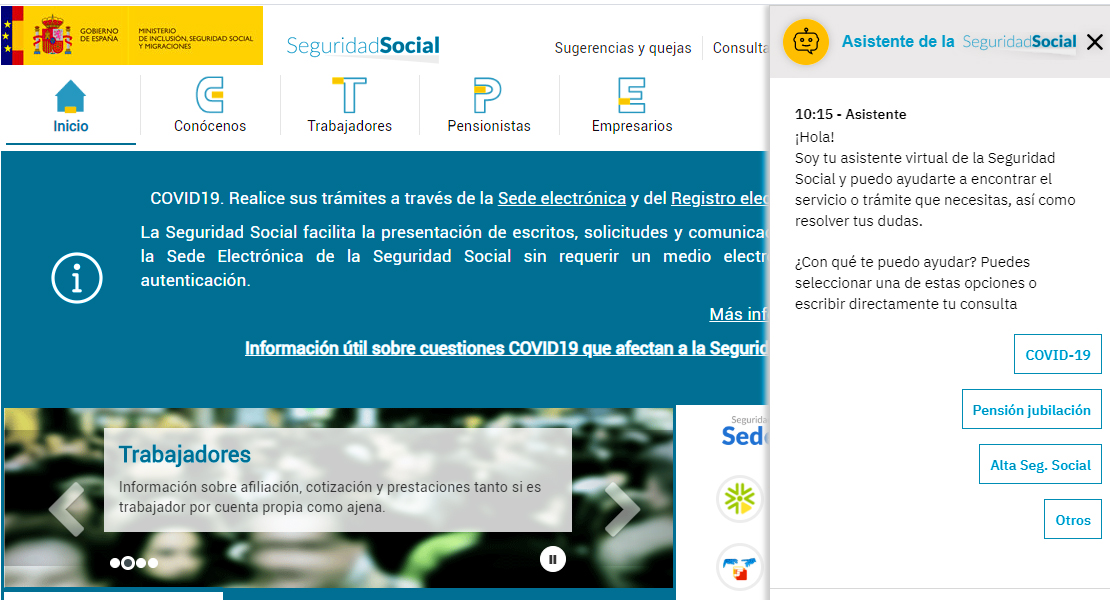 El nuevo asistente virtual resolverá tus dudas: prestaciones, autónomos o jubilaciones