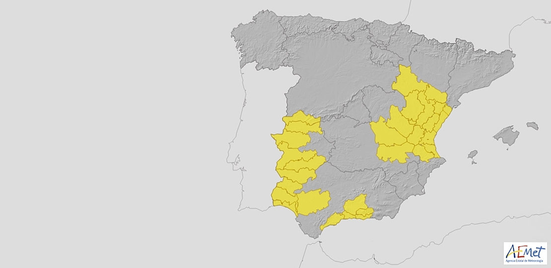 Alerta amarilla por fuertes tormentas en gran parte de Extremadura
