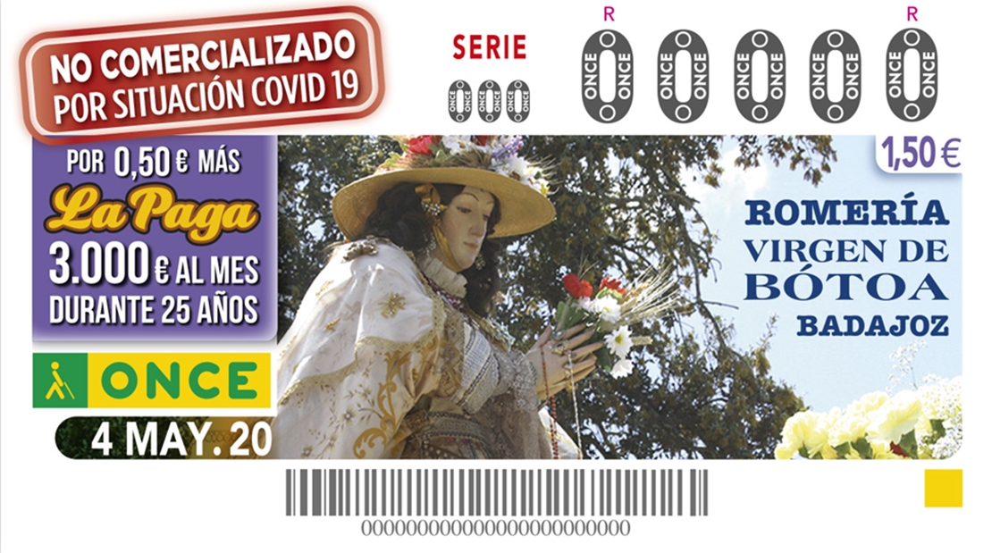 Los cupones de la ONCE procesionan confinados en la Romería de la Virgen de Bótoa