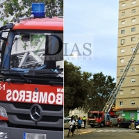 Los Bomberos aseguran una cornisa en un edificio de 12 plantas en San Fernando