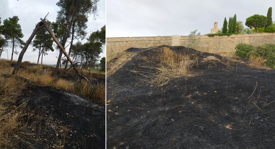 Cívica: &quot;El incendio en las laderas de la Alcazaba sí ha afectado al recinto amurallado de Badajoz&quot;