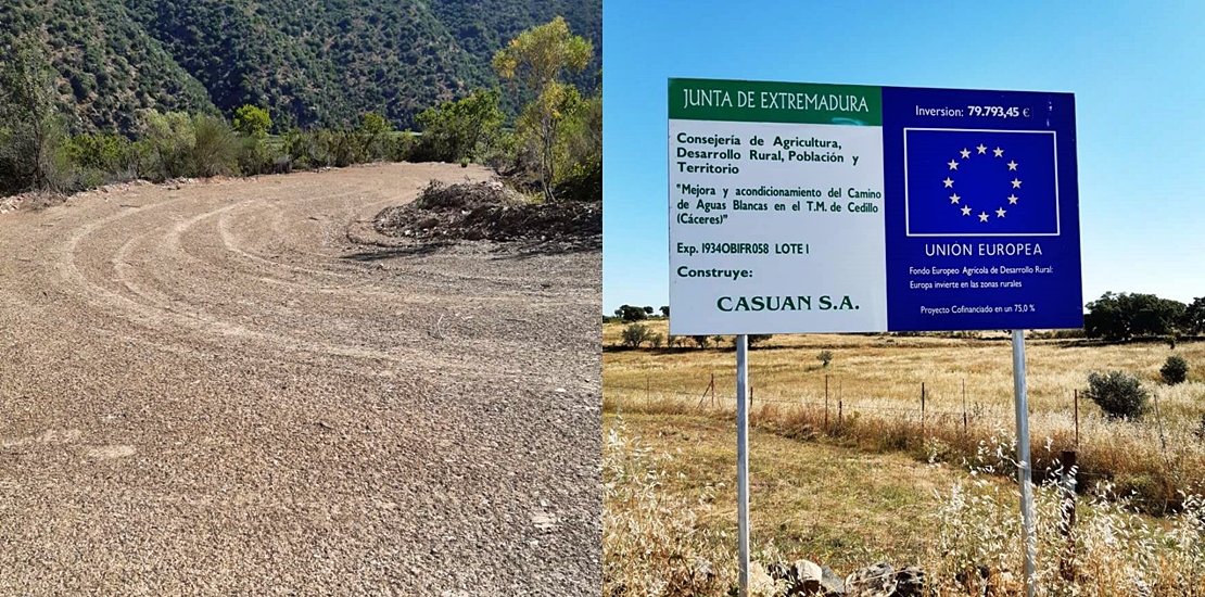 Concluida la obra de acondicionamiento del camino rural de Aguas Blancas en Cedillo