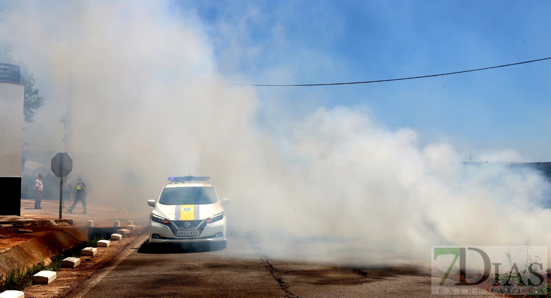 Incendio en las inmediaciones de Arroyo de San Serván (Badajoz)