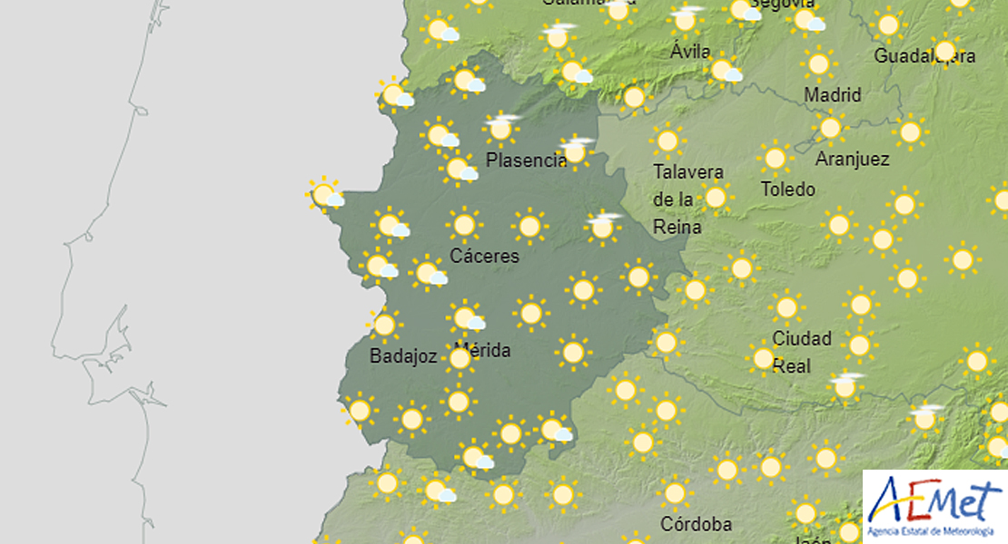 Suben las temperaturas este domingo en Extremadura