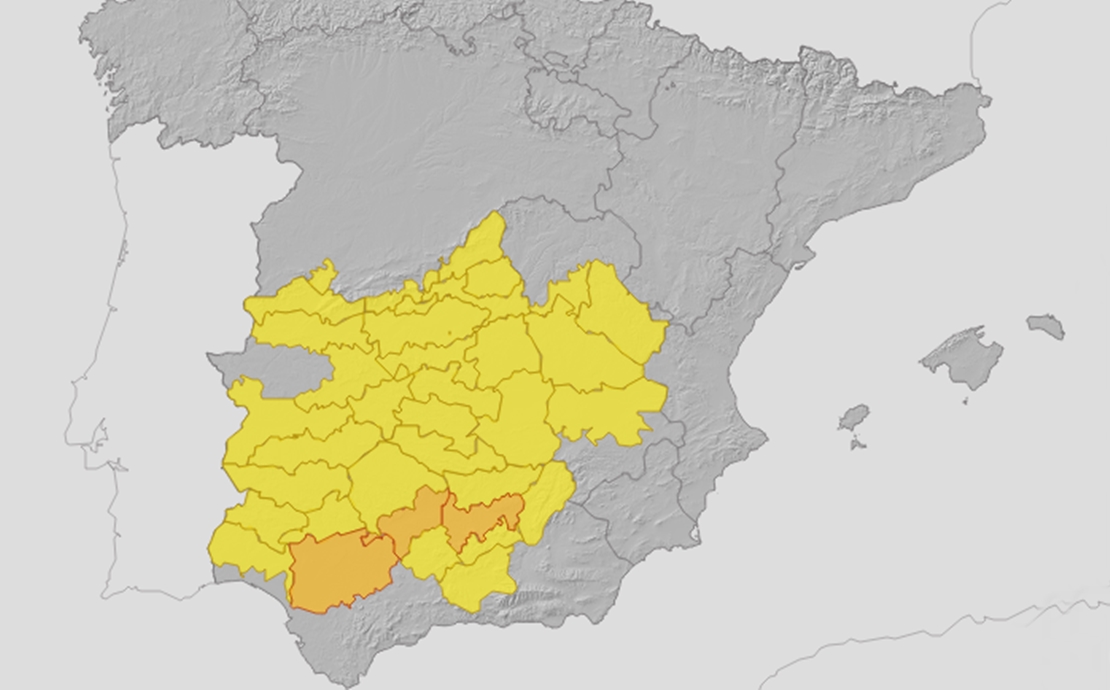 Alerta amarilla por altas temperaturas en Extremadura