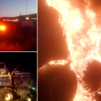 Sale ardiendo una empacadora cerca de la ITV de Coria (Cáceres)