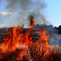 Los Bomberos sofocan un incendio en Las Crispitas (Badajoz)