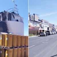 Incendio en una fábrica de tomate en Don Benito