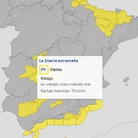 Alerta por fuertes vientos en varias comarcas extremeñas