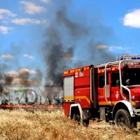 El fuerte viento dificulta las labores de extinción de un incendio forestal