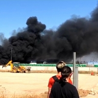 Incendio en la fábrica de tomates Transa de Villanueva de la Serena