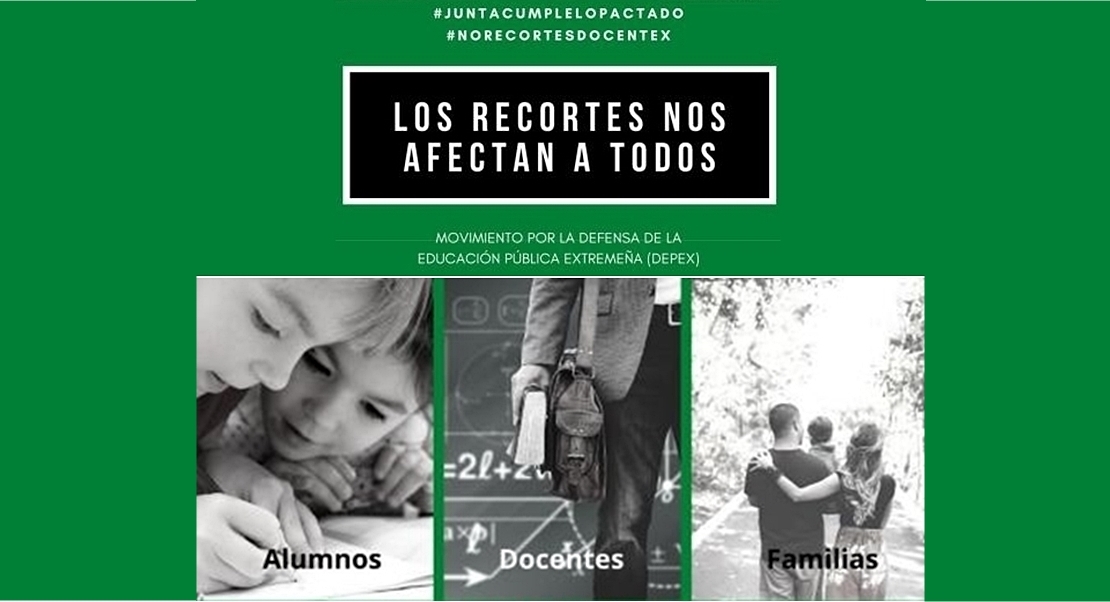 1.400 docentes extremeños denuncian &quot;brutales recortes en Educación de la Junta”