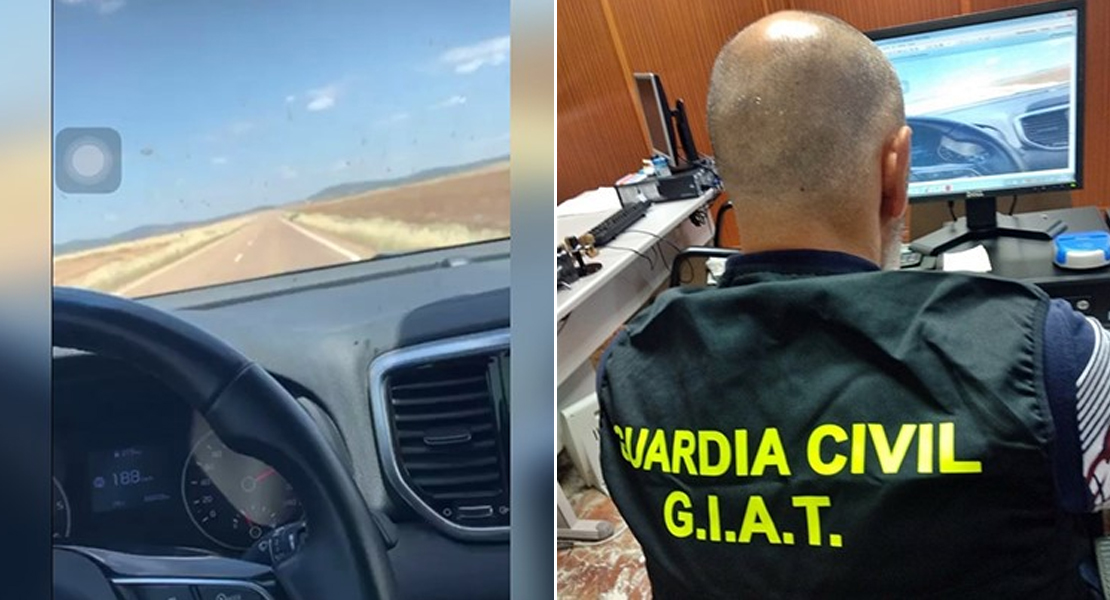 Cazado por grabarse conduciendo a casi 190 km/h por una carretera extremeña